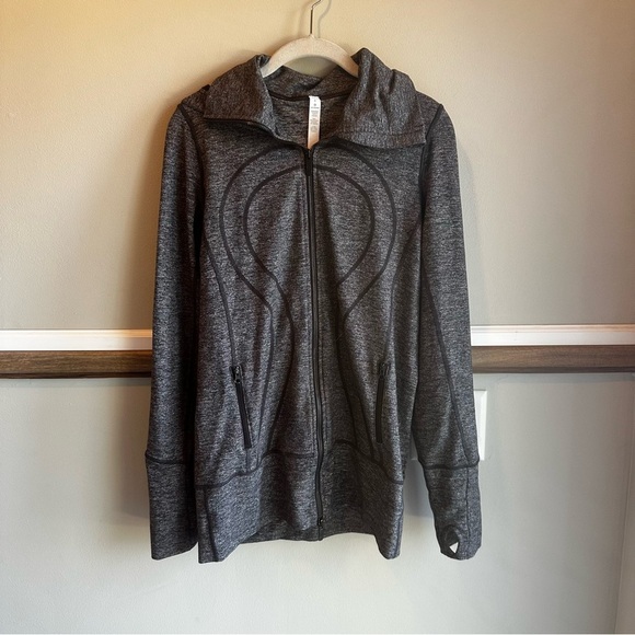 LULULEMON Stride Jacket II Heathered Black Hooded Lightweight W4765S​ - Picture 1 of 6